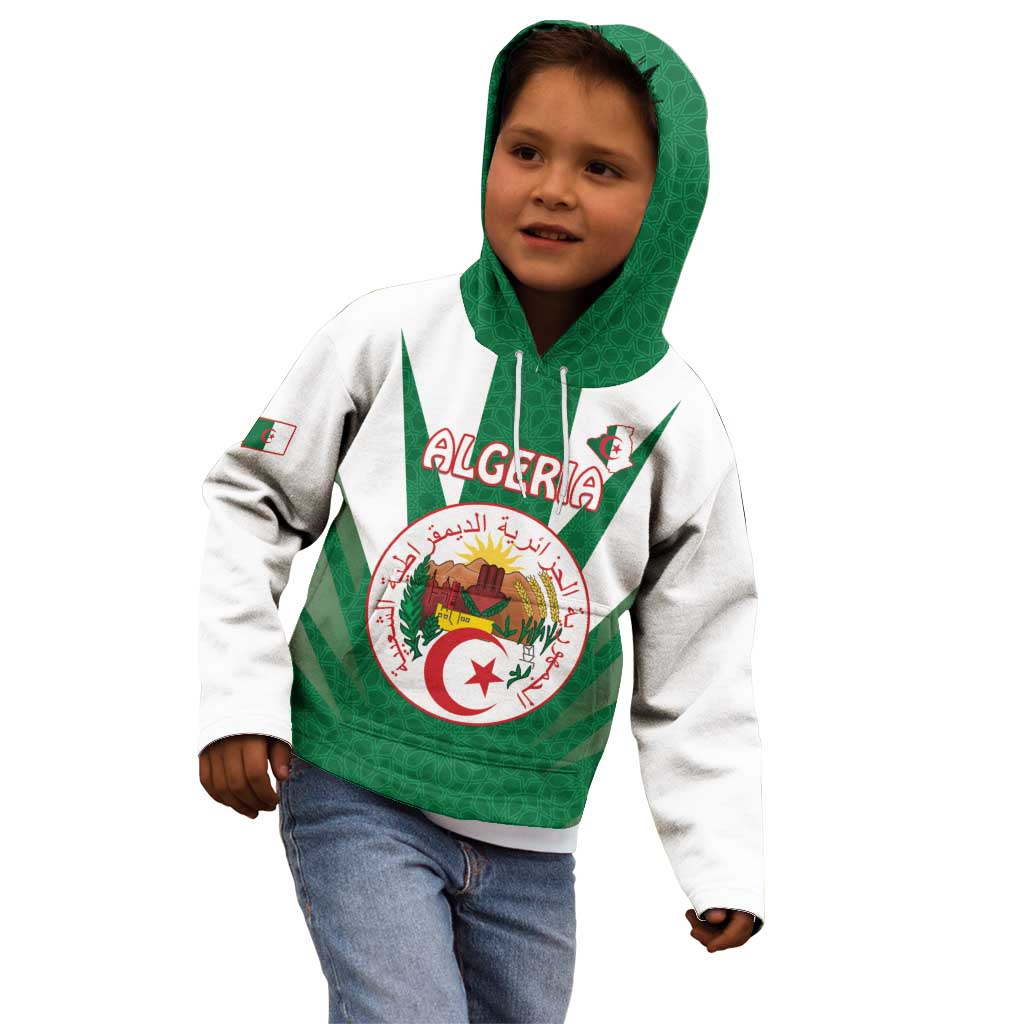 Personalised Algeria Kid Hoodie Coat Of Arms With Islamic Pattern