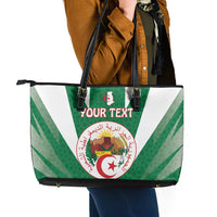 Personalised Algeria Leather Tote Bag Coat Of Arms With Islamic Pattern