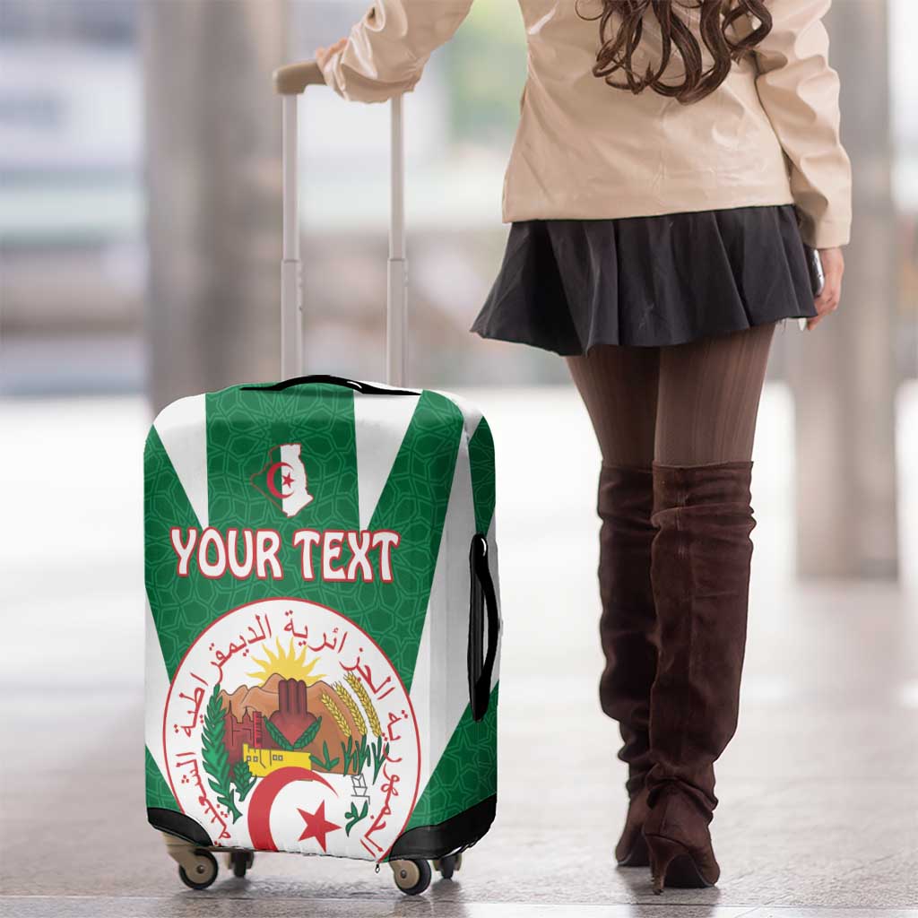 Personalised Algeria Luggage Cover Coat Of Arms With Islamic Pattern
