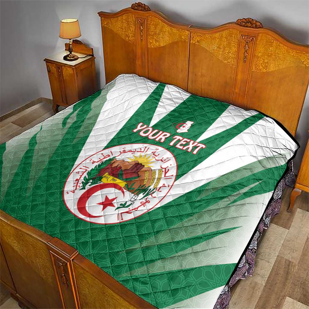 Personalised Algeria Quilt Coat Of Arms With Islamic Pattern