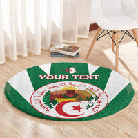 Personalised Algeria Round Carpet Coat Of Arms With Islamic Pattern
