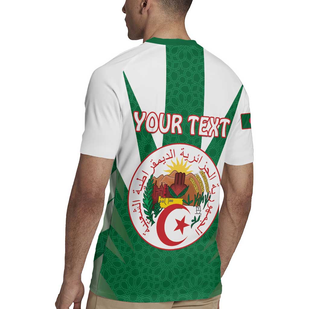 Personalised Algeria Rugby Jersey Coat Of Arms With Islamic Pattern