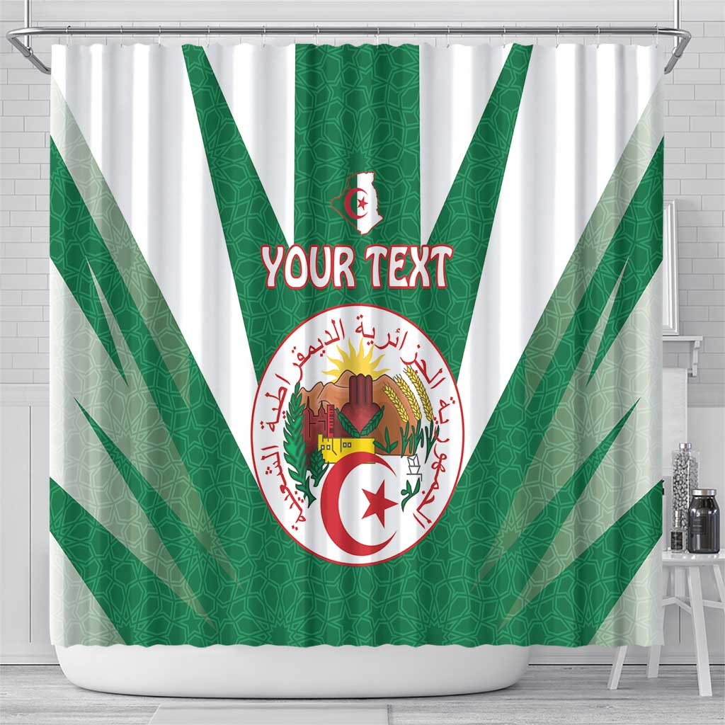Personalised Algeria Shower Curtain Coat Of Arms With Islamic Pattern
