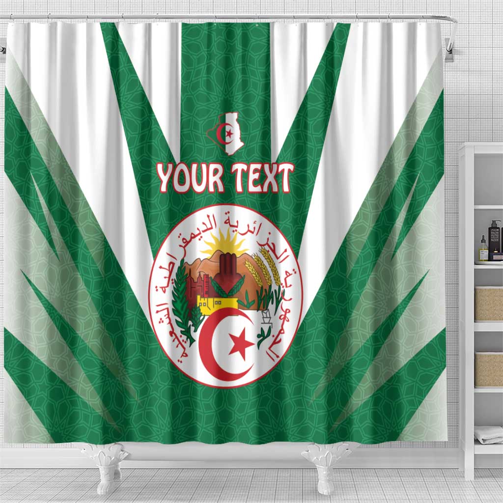 Personalised Algeria Shower Curtain Coat Of Arms With Islamic Pattern
