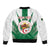 Personalised Algeria Sleeve Zip Bomber Jacket Coat Of Arms With Islamic Pattern