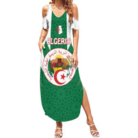 Personalised Algeria Summer Maxi Dress Coat Of Arms With Islamic Pattern