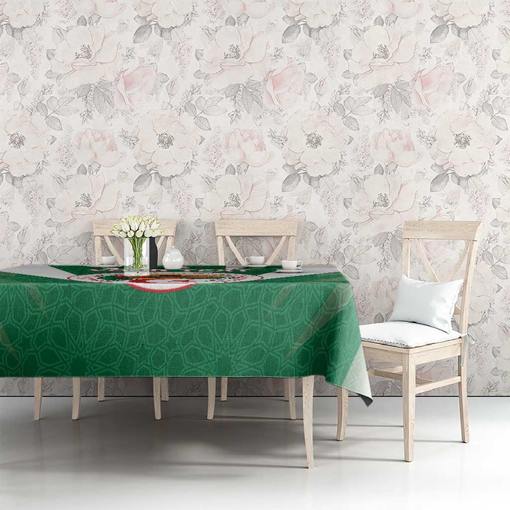 Personalised Algeria Tablecloth Coat Of Arms With Islamic Pattern