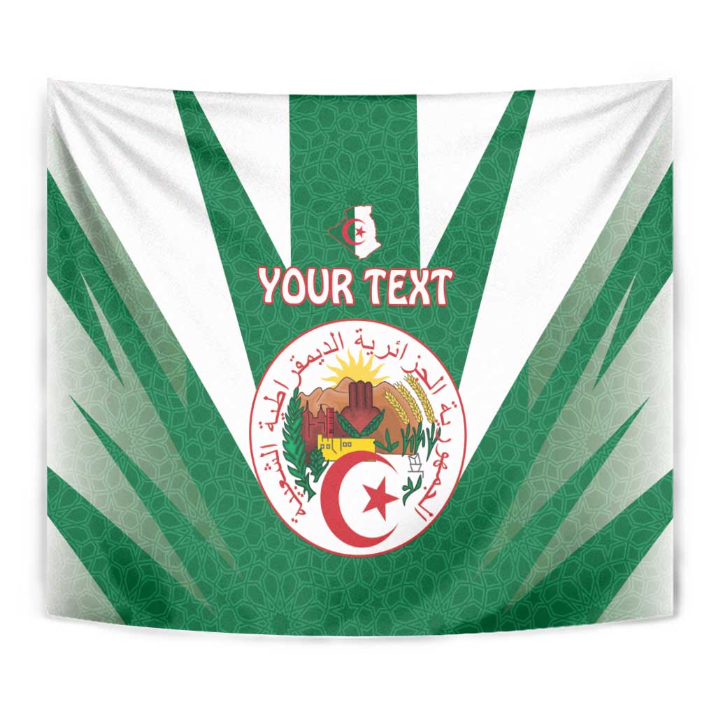 Personalised Algeria Tapestry Coat Of Arms With Islamic Pattern