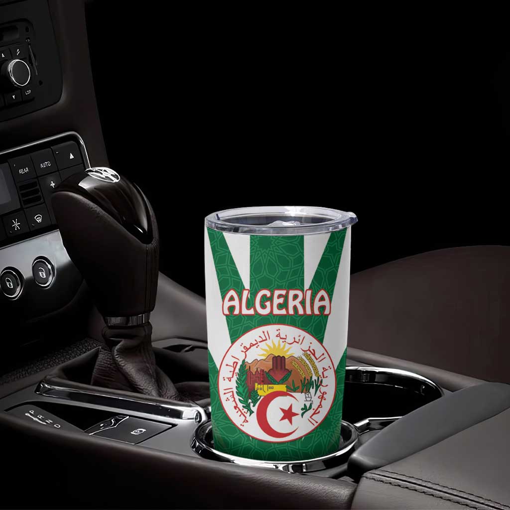 Personalised Algeria Tumbler Cup Coat Of Arms With Islamic Pattern