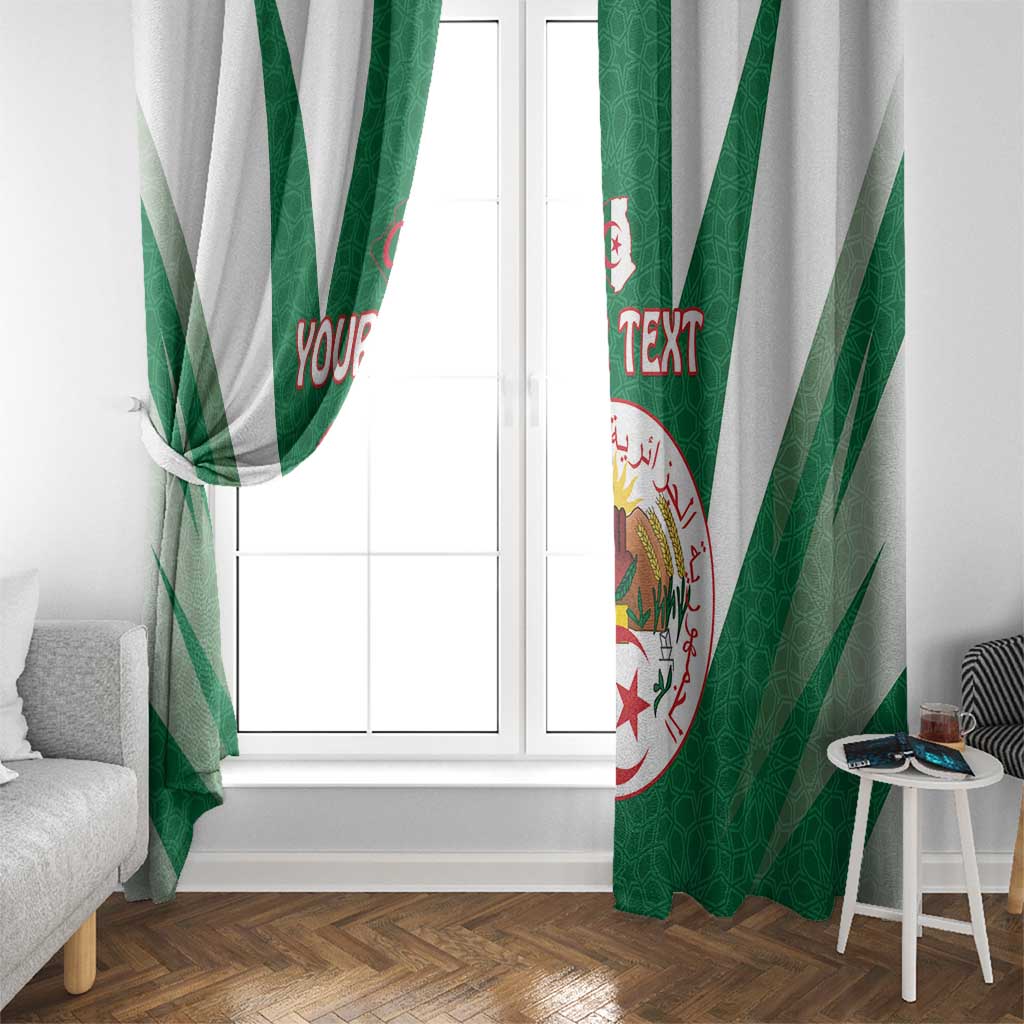 Personalised Algeria Window Curtain Coat Of Arms With Islamic Pattern