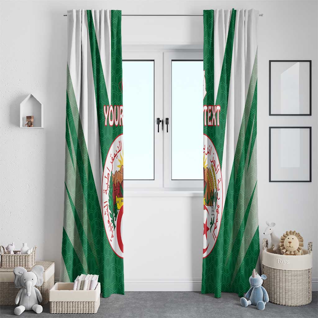 Personalised Algeria Window Curtain Coat Of Arms With Islamic Pattern
