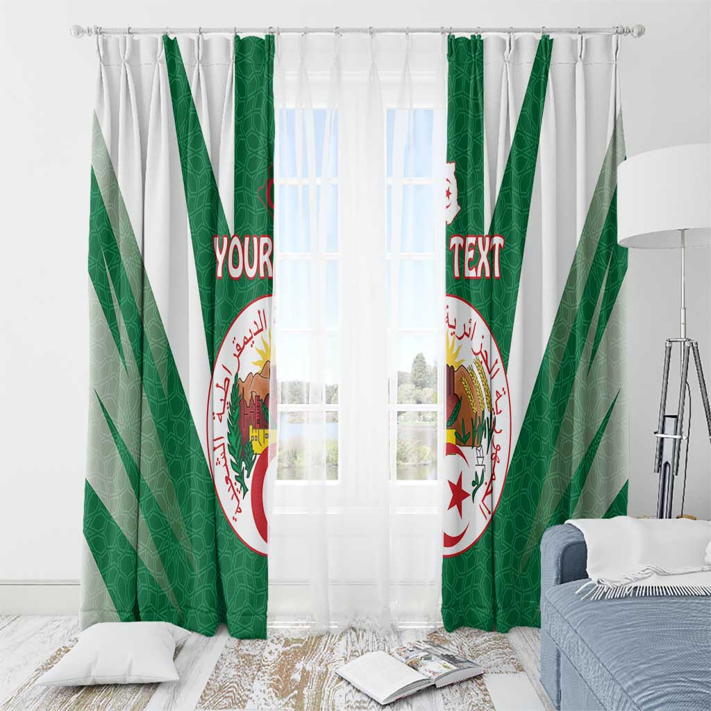 Personalised Algeria Window Curtain Coat Of Arms With Islamic Pattern