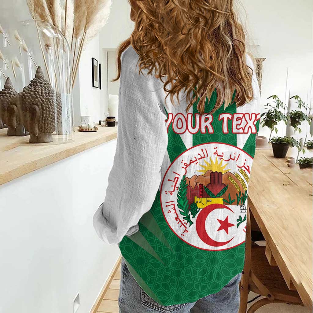 Personalised Algeria Women Casual Shirt Coat Of Arms With Islamic Pattern