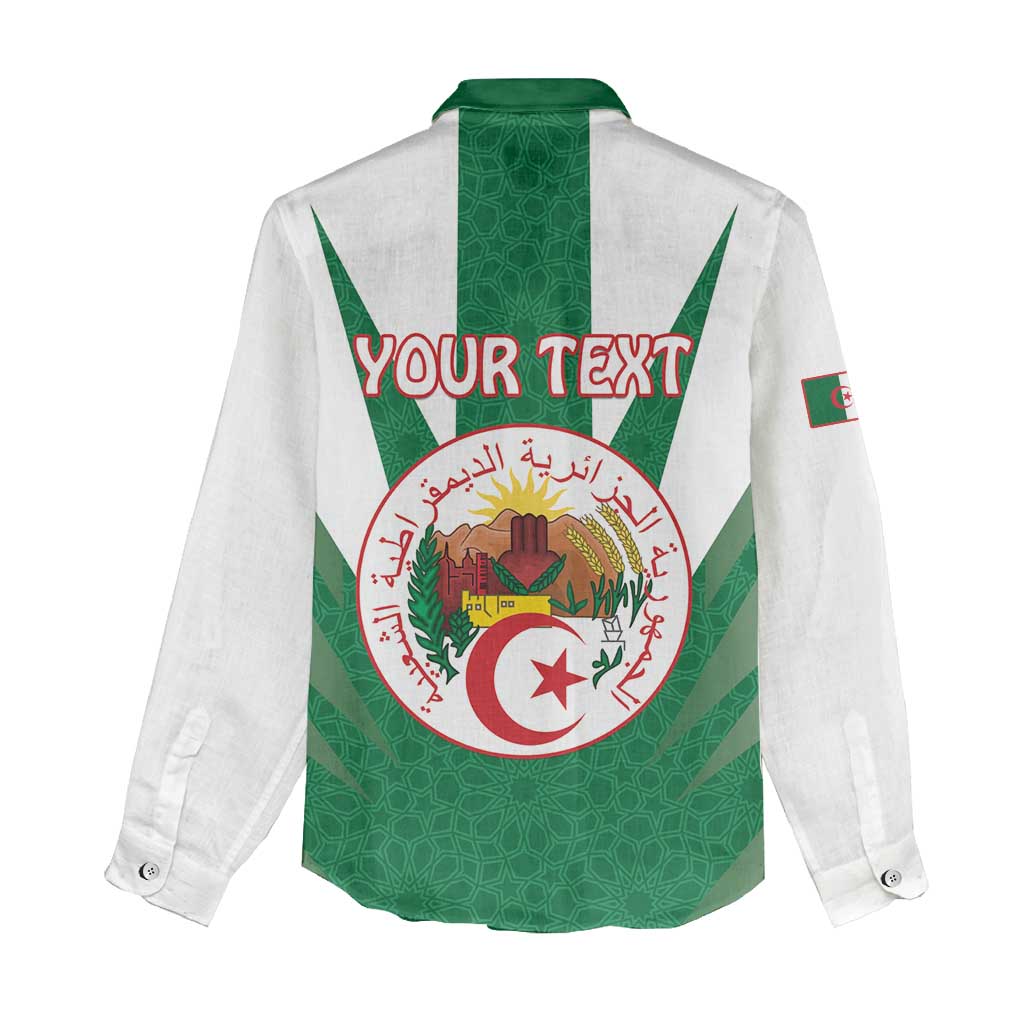 Personalised Algeria Women Casual Shirt Coat Of Arms With Islamic Pattern