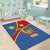 Personalised DR Congo Area Rug Coat Of Arms African Pattern
