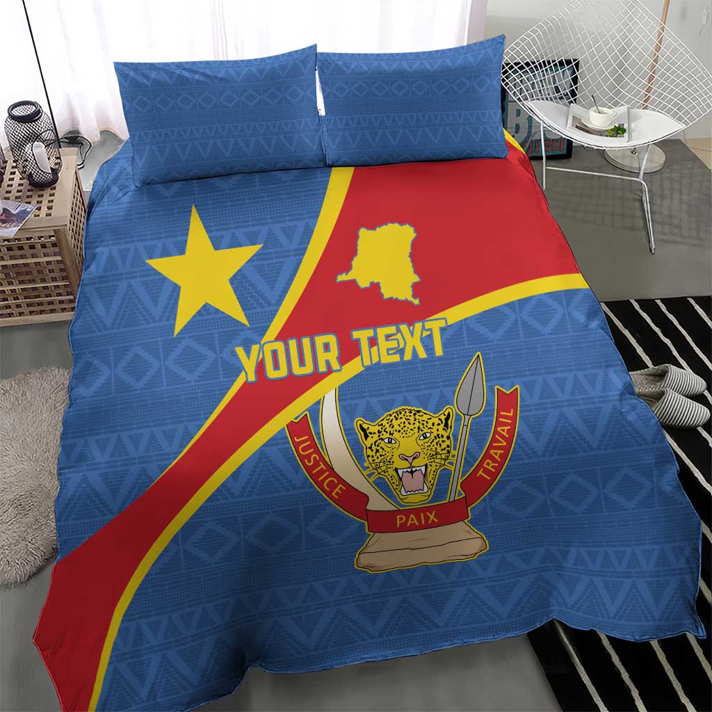Personalised DR Congo Bedding Set Coat Of Arms African Pattern