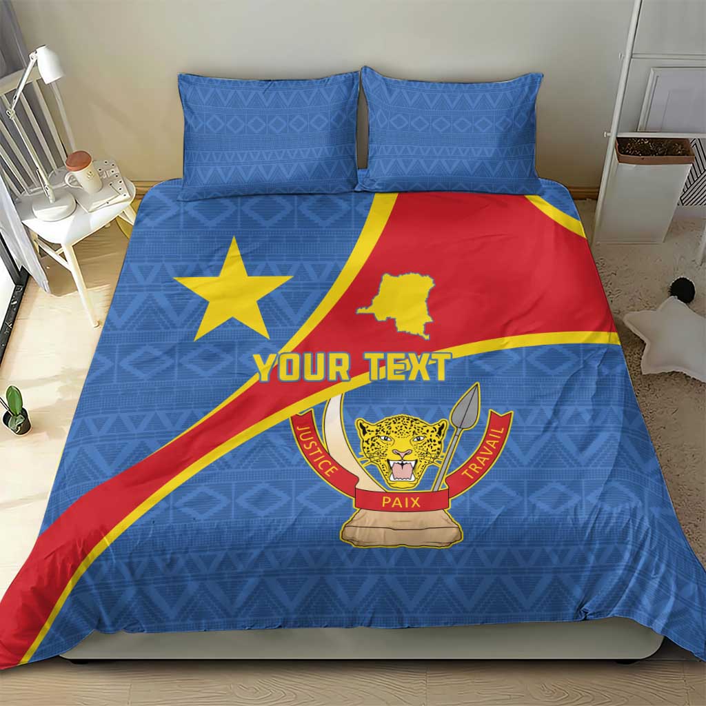 Personalised DR Congo Bedding Set Coat Of Arms African Pattern