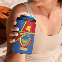 Personalised DR Congo 4 in 1 Can Cooler Tumbler Coat Of Arms African Pattern