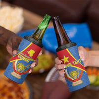 Personalised DR Congo 4 in 1 Can Cooler Tumbler Coat Of Arms African Pattern