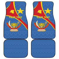 Personalised DR Congo Car Mats Coat Of Arms African Pattern