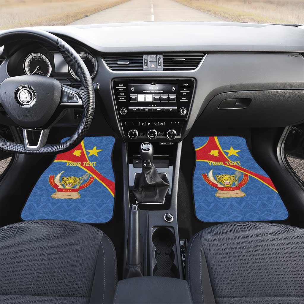 Personalised DR Congo Car Mats Coat Of Arms African Pattern