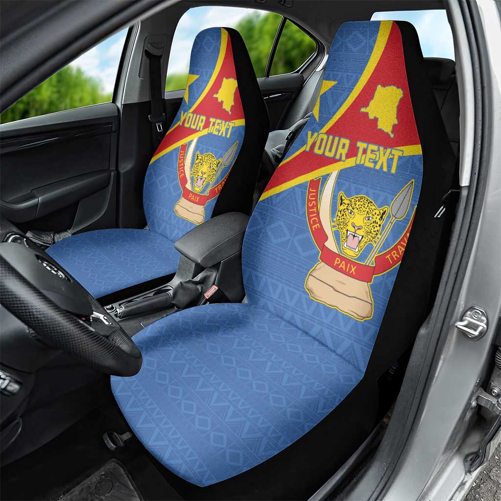 Personalised DR Congo Car Seat Cover Coat Of Arms African Pattern