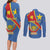 Personalised DR Congo Couples Matching Long Sleeve Bodycon Dress and Long Sleeve Button Shirt Coat Of Arms African Pattern