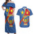 Personalised DR Congo Couples Matching Off Shoulder Maxi Dress and Hawaiian Shirt Coat Of Arms African Pattern