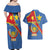 Personalised DR Congo Couples Matching Off Shoulder Maxi Dress and Hawaiian Shirt Coat Of Arms African Pattern