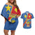 Personalised DR Congo Couples Matching Off Shoulder Short Dress and Hawaiian Shirt Coat Of Arms African Pattern