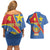 Personalised DR Congo Couples Matching Off Shoulder Short Dress and Hawaiian Shirt Coat Of Arms African Pattern