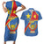 Personalised DR Congo Couples Matching Short Sleeve Bodycon Dress and Hawaiian Shirt Coat Of Arms African Pattern