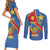 Personalised DR Congo Couples Matching Short Sleeve Bodycon Dress and Long Sleeve Button Shirt Coat Of Arms African Pattern