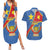 Personalised DR Congo Couples Matching Summer Maxi Dress and Hawaiian Shirt Coat Of Arms African Pattern