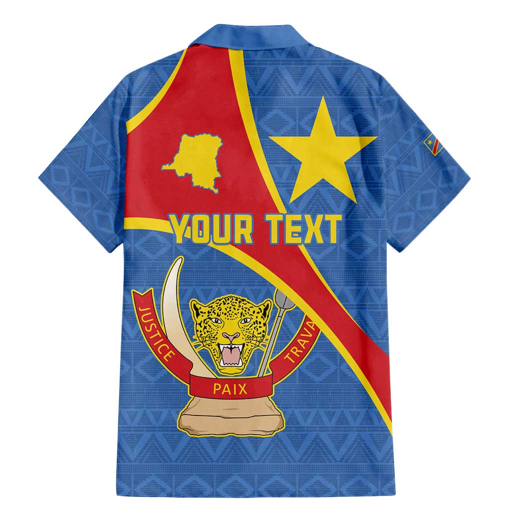 Personalised DR Congo Family Matching Mermaid Dress and Hawaiian Shirt Coat Of Arms African Pattern