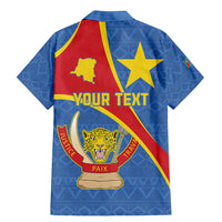 Personalised DR Congo Family Matching Mermaid Dress and Hawaiian Shirt Coat Of Arms African Pattern