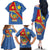 Personalised DR Congo Family Matching Off The Shoulder Long Sleeve Dress and Hawaiian Shirt Coat Of Arms African Pattern