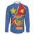 Personalised DR Congo Family Matching Off The Shoulder Long Sleeve Dress and Hawaiian Shirt Coat Of Arms African Pattern