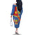 Personalised DR Congo Family Matching Off The Shoulder Long Sleeve Dress and Hawaiian Shirt Coat Of Arms African Pattern
