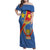 Personalised DR Congo Family Matching Off Shoulder Maxi Dress and Hawaiian Shirt Coat Of Arms African Pattern