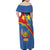 Personalised DR Congo Family Matching Off Shoulder Maxi Dress and Hawaiian Shirt Coat Of Arms African Pattern