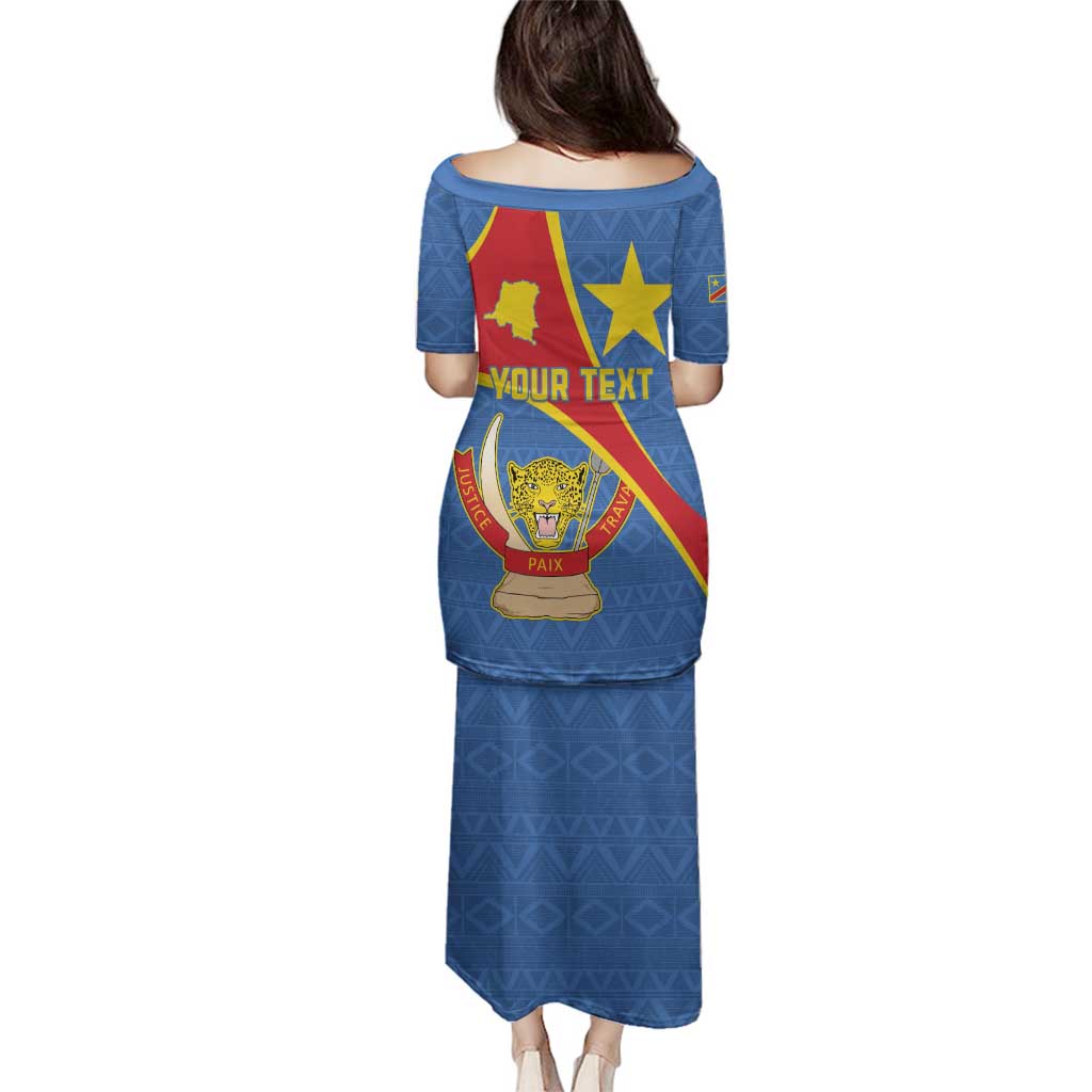 Personalised DR Congo Family Matching Puletasi and Hawaiian Shirt Coat Of Arms African Pattern