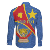 Personalised DR Congo Family Matching Short Sleeve Bodycon Dress and Hawaiian Shirt Coat Of Arms African Pattern