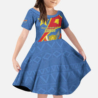 Personalised DR Congo Family Matching Summer Maxi Dress and Hawaiian Shirt Coat Of Arms African Pattern