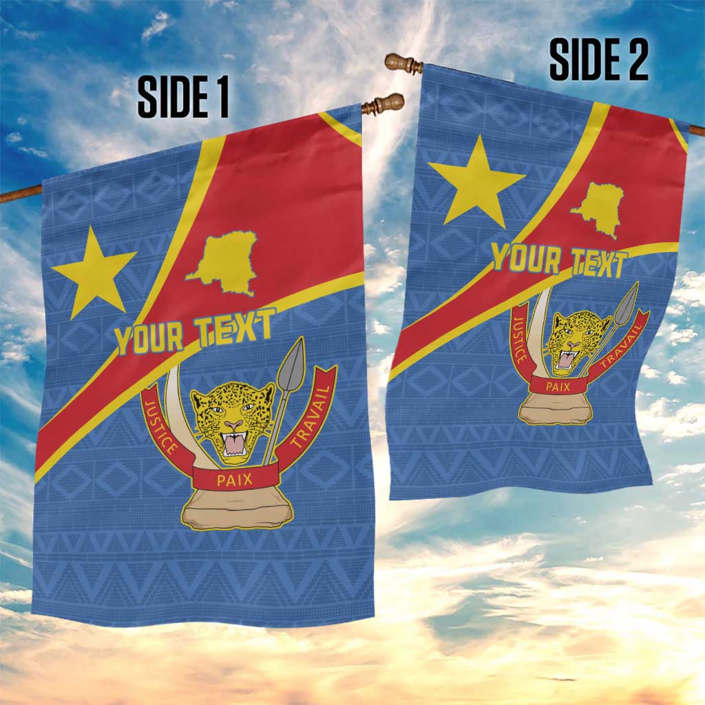 Personalised DR Congo Garden Flag Coat Of Arms African Pattern