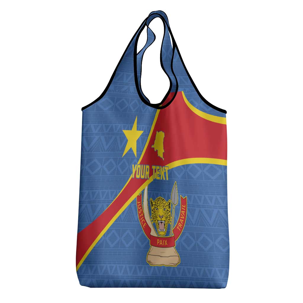 Personalised DR Congo Grocery Bag Coat Of Arms African Pattern