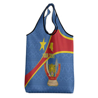 Personalised DR Congo Grocery Bag Coat Of Arms African Pattern