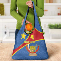 Personalised DR Congo Grocery Bag Coat Of Arms African Pattern