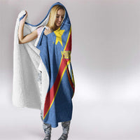 Personalised DR Congo Hooded Blanket Coat Of Arms African Pattern