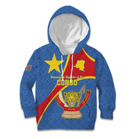 Personalised DR Congo Kid Hoodie Coat Of Arms African Pattern